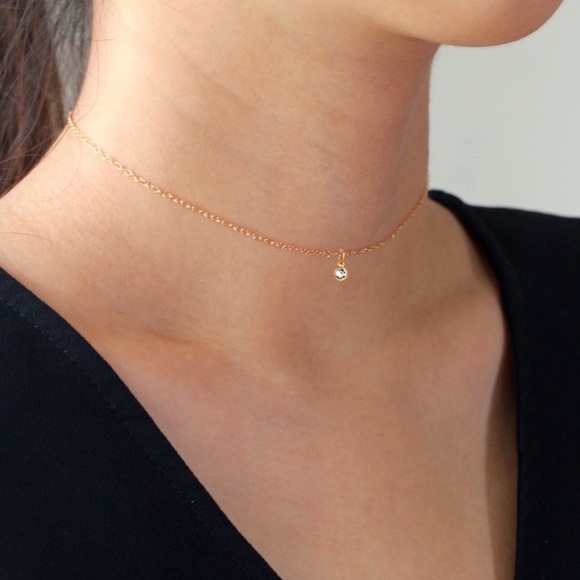 Jewelry - 14K Gold Filled Tiny Bezel Dainty Choker Jewelry - 14K Gold Filled Tiny Bezel Dainty Choker